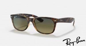 Ray Ban New Wayfarer Classic Matte Havana Frame Blue Gradient Lenses Sunglasses