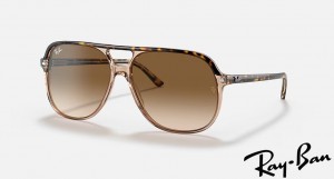 Ray Ban Bill Polished Havana On Transparent Brown Frame Brown Gradient Lenses Sunglasses
