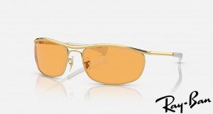 Ray Ban Olympian I Deluxe Polished Gold Frame Orange Lenses Sunglasses