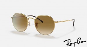 Ray Ban Jack Polished Gold Frame Brown Gradient Lenses Sunglasses