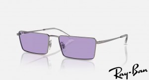 Ray Ban Emy Bio-Based Polished Gunmetal Frame Violet Lenses Sunglasses