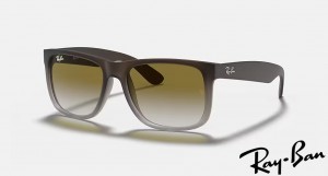 Ray Ban Justin Classic Matte Brown Frame Green Gradient Lenses Sunglasses
