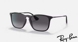 Ray Ban Chris Matte Black Frame Grey Gradient Lenses Sunglasses