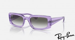 Ray Ban Kiliane Bio-Based Polished Transparent Violet Frame Green Gradient Lenses Sunglasses