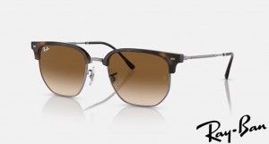 Ray Ban New Clubmaster Polished Havana Frame Brown Gradient Lenses Sunglasses