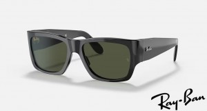 Ray Ban Nomad Polished Black Frame Green Lenses Sunglasses
