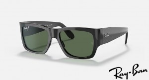 Ray Ban Nomad Polished Black Frame Polarized Green Lenses Sunglasses
