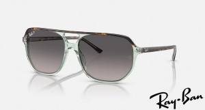 Ray Ban Bill One Polished Havana On Transparent Green Frame Grey Gradient Lenses Sunglasses