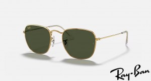 Ray Ban Frank Polished Gold Frame Green Lenses Sunglasses