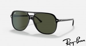 Ray Ban Bill Polished Black Frame Green Lenses Sunglasses