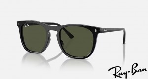 Ray Ban RB2210 Polished Black Frame Green Lenses Sunglasses