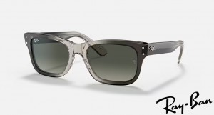 Ray Ban Burbank Polished Transparent Grey Frame Grey Gradient Lenses Sunglasses