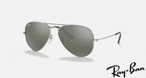 Ray Ban Aviator Mirror Polished Silver Frame Light Green Mirror Lenses Sunglasses