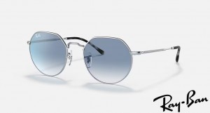 Ray Ban Jack Polished Silver Frame Blue Gradient Lenses Sunglasses