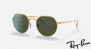 Ray Ban Jack Polished Gold Frame Green Lenses Sunglasses