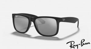 Ray Ban Justin Color Mix Matte Black Frame Grey Mirror Lenses Sunglasses