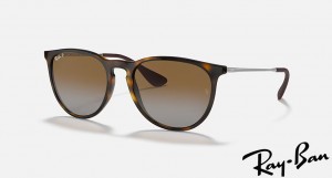 Ray Ban Erika Classic Polished Light Havana Frame Brown Gradient Lenses Sunglasses