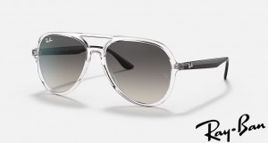 Ray Ban RB4376 Polished Transparent Frame Grey Gradient Lenses Sunglasses