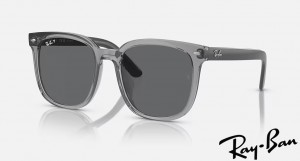 Ray Ban RB4401D Polished Transparent Grey Frame Dark Grey Lenses Sunglasses