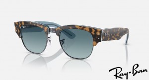 Ray Ban Mega Clubmaster Polished Havana On Blue On Gunmetal Frame Blue Gradient Lenses Sunglasses