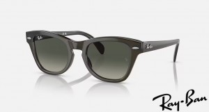 Ray Ban RB0707S Polished Transparent Olive Green Frame Grey Gradient Lenses Sunglasses