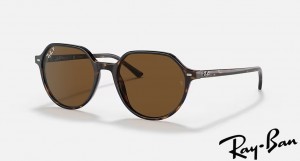 Ray Ban Thalia Polished Havana Frame Brown Lenses Sunglasses