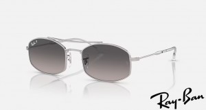 Ray Ban RB3719 Polished Silver Frame Grey Gradient Lenses Sunglasses